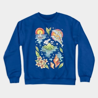 Private Island I | Ocean Tropical Beach Art Crewneck Sweatshirt